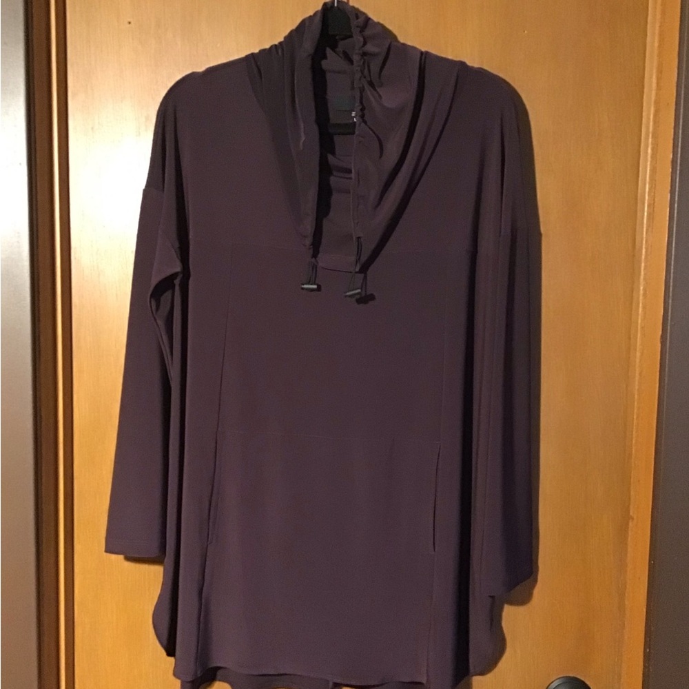 Women's Sun Kim Eggplant Long-Sleeve Cowl Tunic - L
